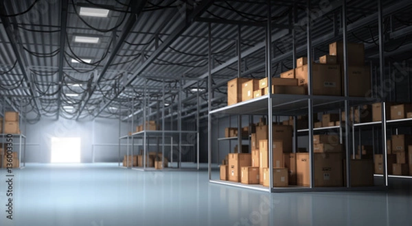 Fototapeta Magazyn i pudełka