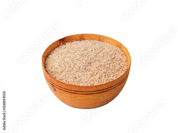 Obraz Psyllium husk in the plate on white background.