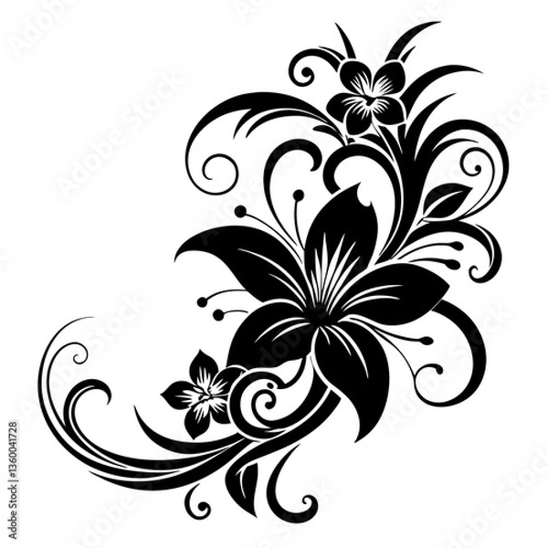 Fototapeta Abstract Floral Pattern with Ornate Design Elements