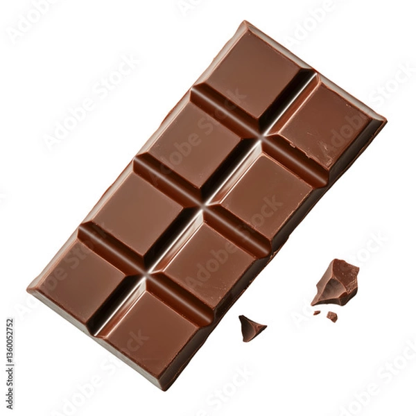 Fototapeta Delicious chocolate bar on a transparent background