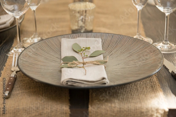 Fototapeta Dinner Table at Wedding Reception