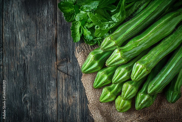 Fototapeta  fresh okra