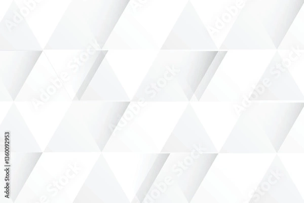 Obraz White triangle geometric pattern background, Geometric background made of triangles, Abstract geometric background. Vector 3d illustration. Triangle or pyramid white shapes.