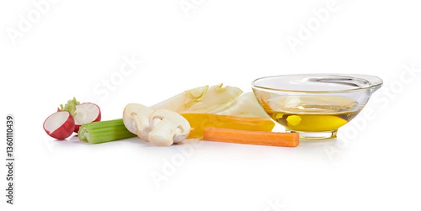 Obraz Pinzimonio di verdure crude e olio d'oliva