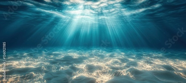 Obraz Underwater serenity sunlight dances on the ocean floor