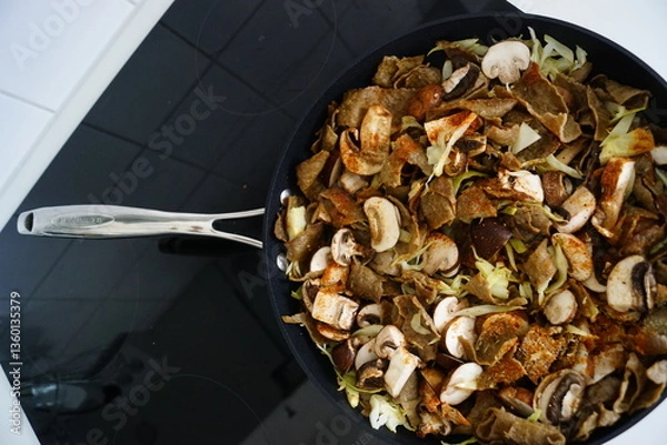 Obraz Close up of typical plated Scandinavian cuisine 