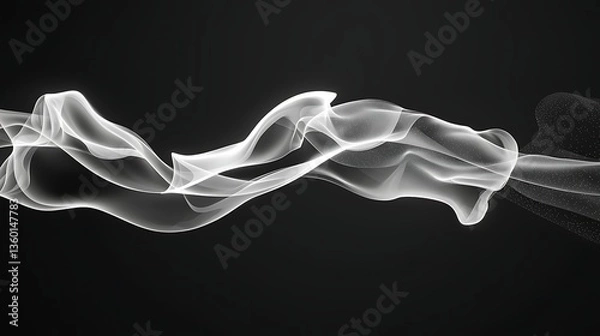 Fototapeta Abstract, flowing white forms against a dark background.  Delicate, ethereal movement