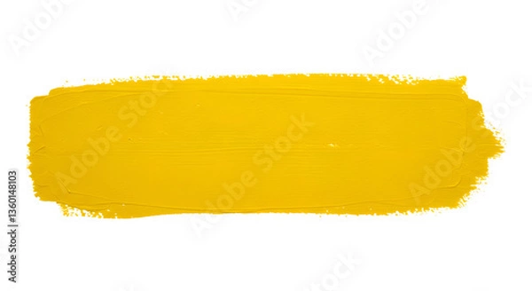Obraz Horizontal yellow paintbrush stroke with rough texture – Artistic hand-painted look PNG