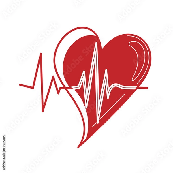 Fototapeta heart and heartbeat