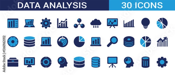 Fototapeta Data analysis Set of vector icons for web and business design