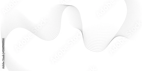 Obraz Abstract vector background with black wavy lines. 
Dynamic sound wave. Design element. Vector illustration.  EPS10 