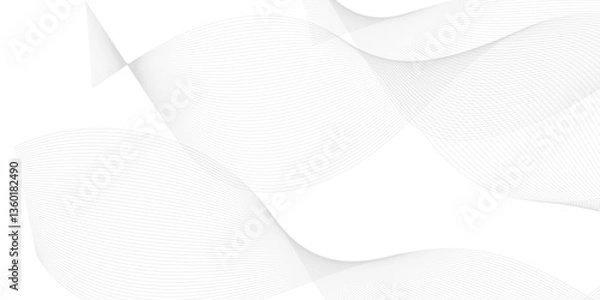 Obraz Dynamic White Motion Curve Vector Template for Technology and Business Presentations

