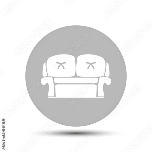 Fototapeta sofa vector icon on gray background