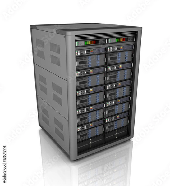 Obraz Server storage database icon over white. 3D illustration