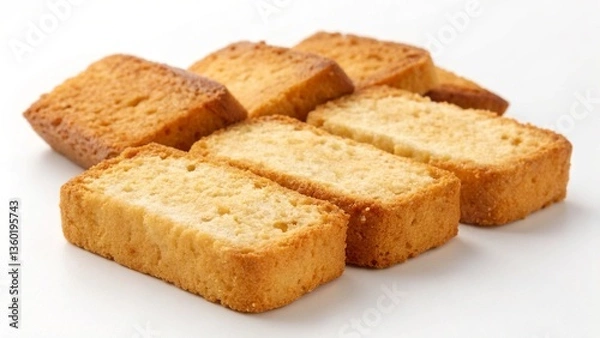 Fototapeta Cake rusks isolated on white background