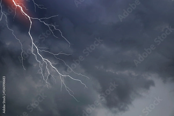 Obraz Lightning, thunder cloud dark cloudy sky