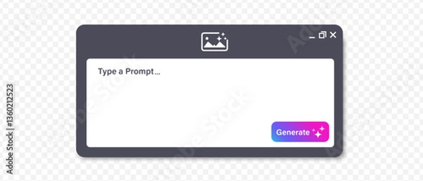 Fototapeta Prompt Ai. Generation image. Logo or icon Artificial intelligence. Neuro-network