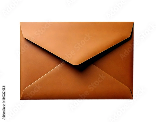 Fototapeta A4 blank brown envelope isolated on transparent background and white background