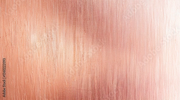 Fototapeta Macro brushed rose gold aluminum texture with warm highlights and clean surface, ideal for beauty or product branding