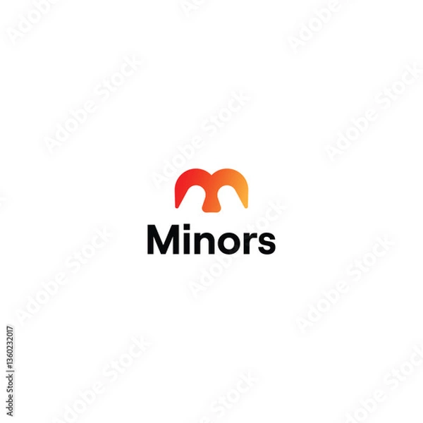 Obraz M letter modern logo design