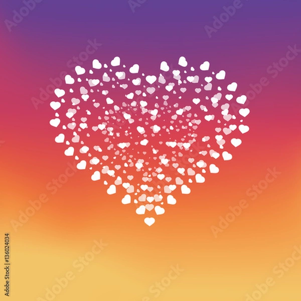 Fototapeta Like Icon, colorful smooth gradient color background, heart Vector, love sign