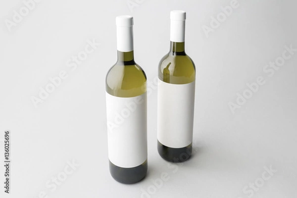Fototapeta Wine bottles on a gray background