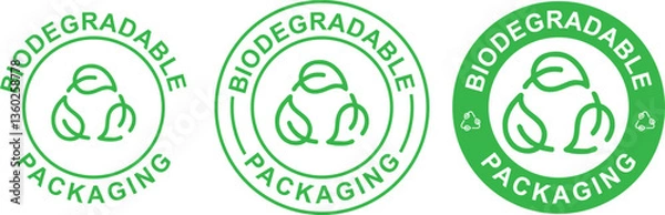 Fototapeta Biodegradable packaging labels
