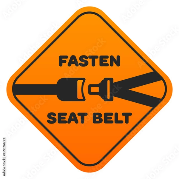 Fototapeta Safety set icon. Sign with seat belt and text emphasizes transport safety, car precaution, responsible driving, buckle reminder, accident prevention.