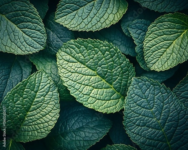 Obraz Lush Green Mint Leaves Texture.