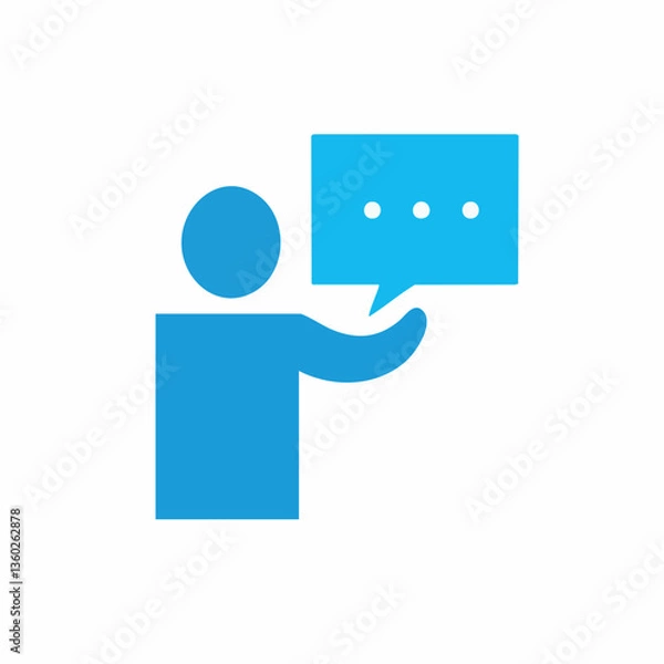 Fototapeta Person Presenting Message Icon. vector image