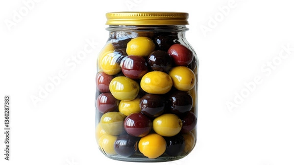 Fototapeta Assorted Olives in a Glass Jar