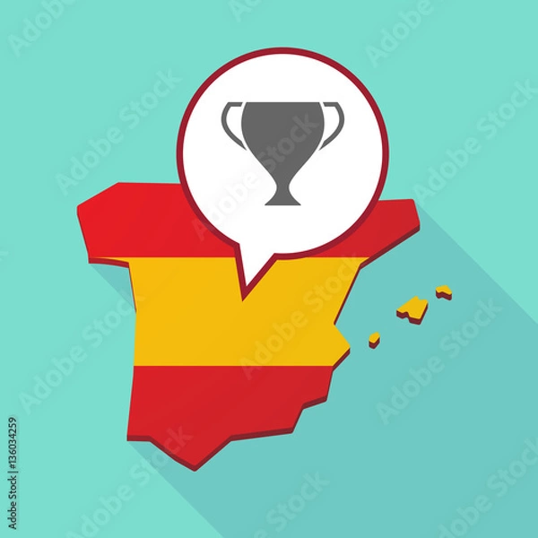 Fototapeta Map of Spain with  an award cup