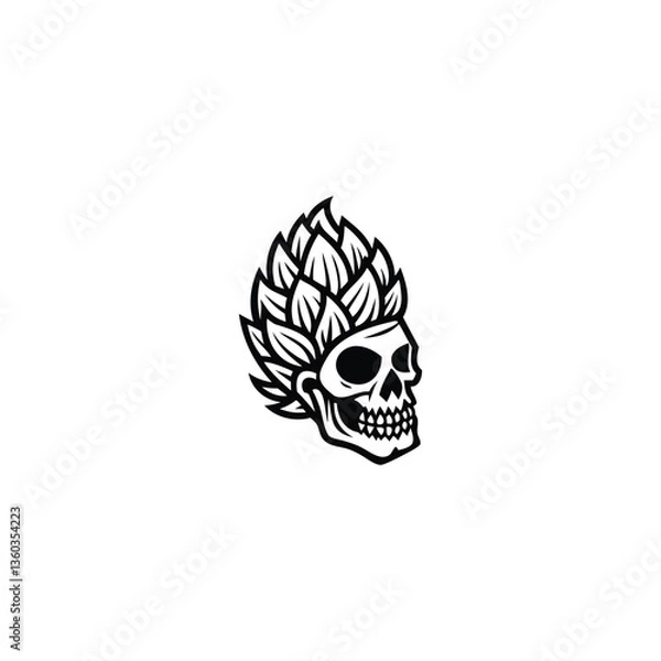 Obraz Hops Skull Logo