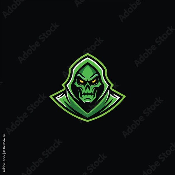 Obraz Green Skull Wizard Logo