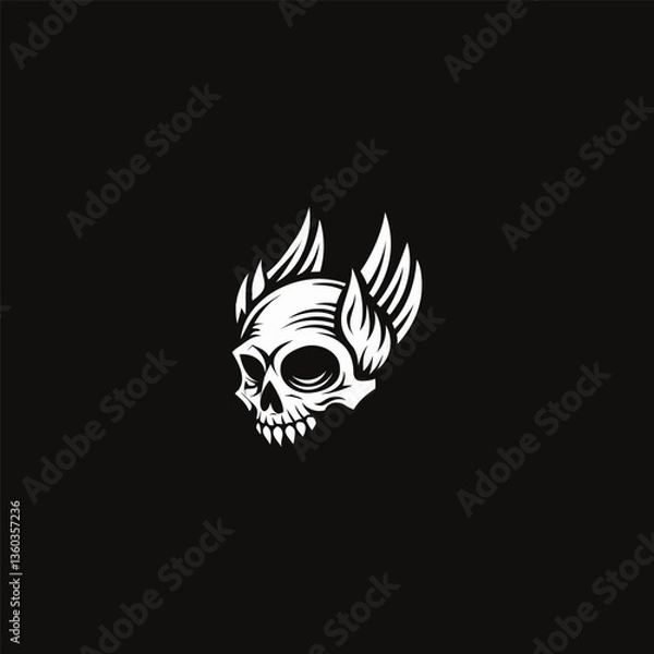 Obraz Wing Skull Logo. Unique Skull Emblem