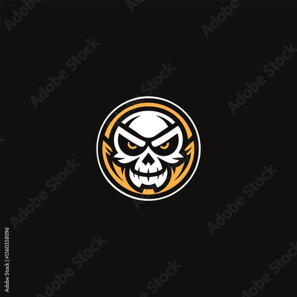 Obraz Crimson Skull Emblem Logo