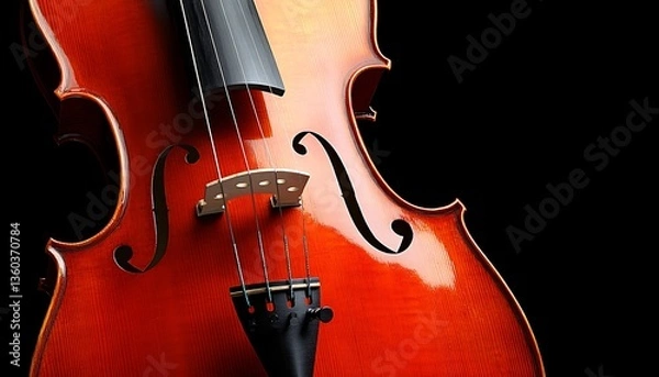 Obraz An elegant cello is depicted against a dark background
