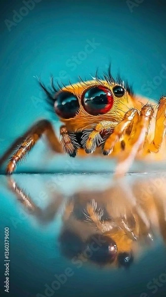 Fototapeta Jumping spider reflection