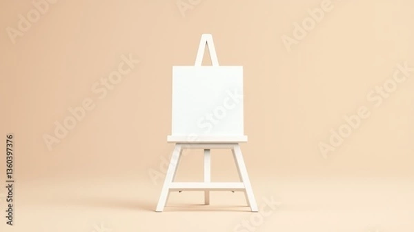 Fototapeta Minimalist easel with blank canvas