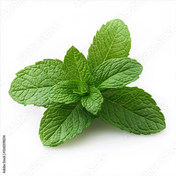 Obraz mint leaves, Isolated on white Background.