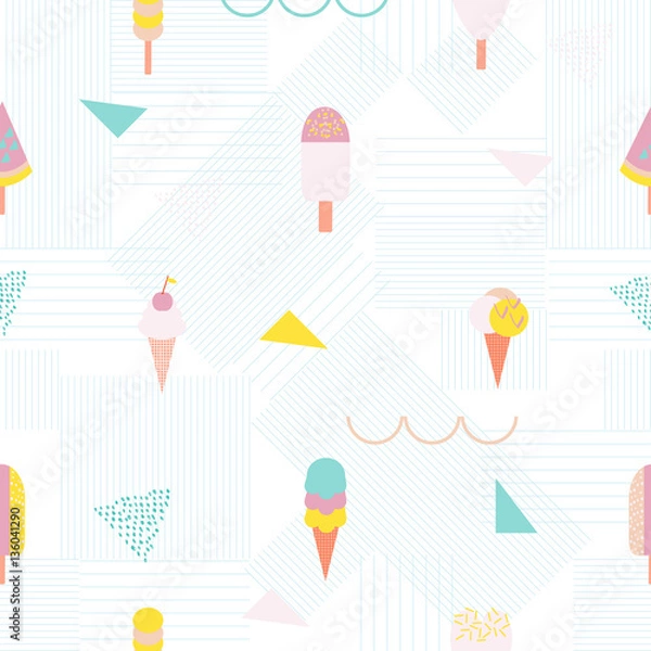 Fototapeta Ice cream creative pattern.