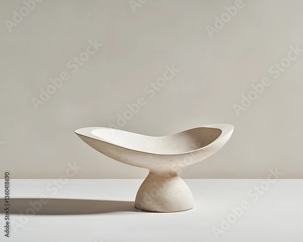 Fototapeta Sculptural Bowl for Studio Setting, Minimalist Design.
