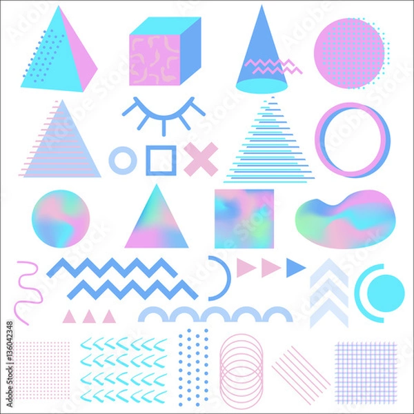 Fototapeta Memphis design elements set.