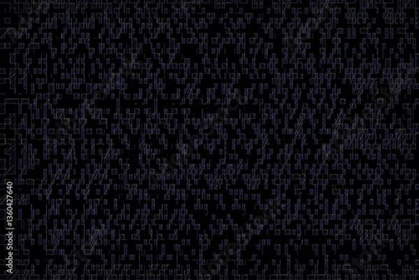 Obraz Stylish abstract image for your creative design of layout. Backdrop with black and white pattern. Cool modern art. Digital technology in dark textured material. Ancient orientale style shiny surface