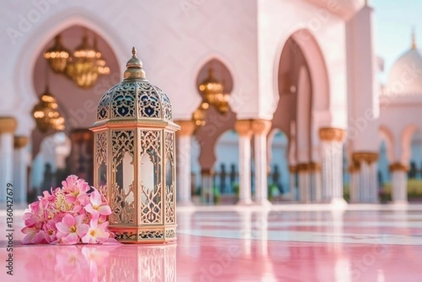 Obraz Ramadan Lantern Mosque Pink Floor.