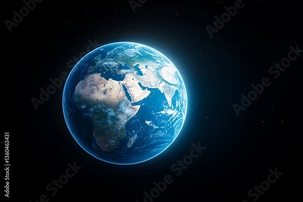 Fototapeta Planet earth rotating in space showing africa and middle east