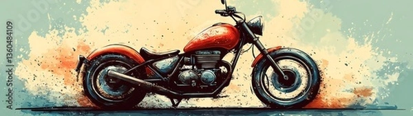 Obraz Red Chopper Motorcycle Ride.