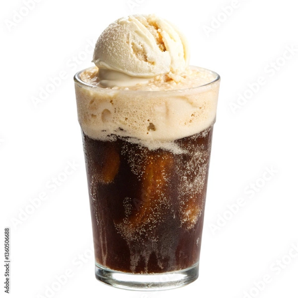 Fototapeta Root beer float isolated on transparent background  
