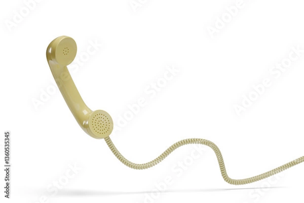 Obraz Old telephone tube isolated on white background. 3d illustration.