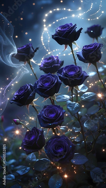 Fototapeta blue roses 01